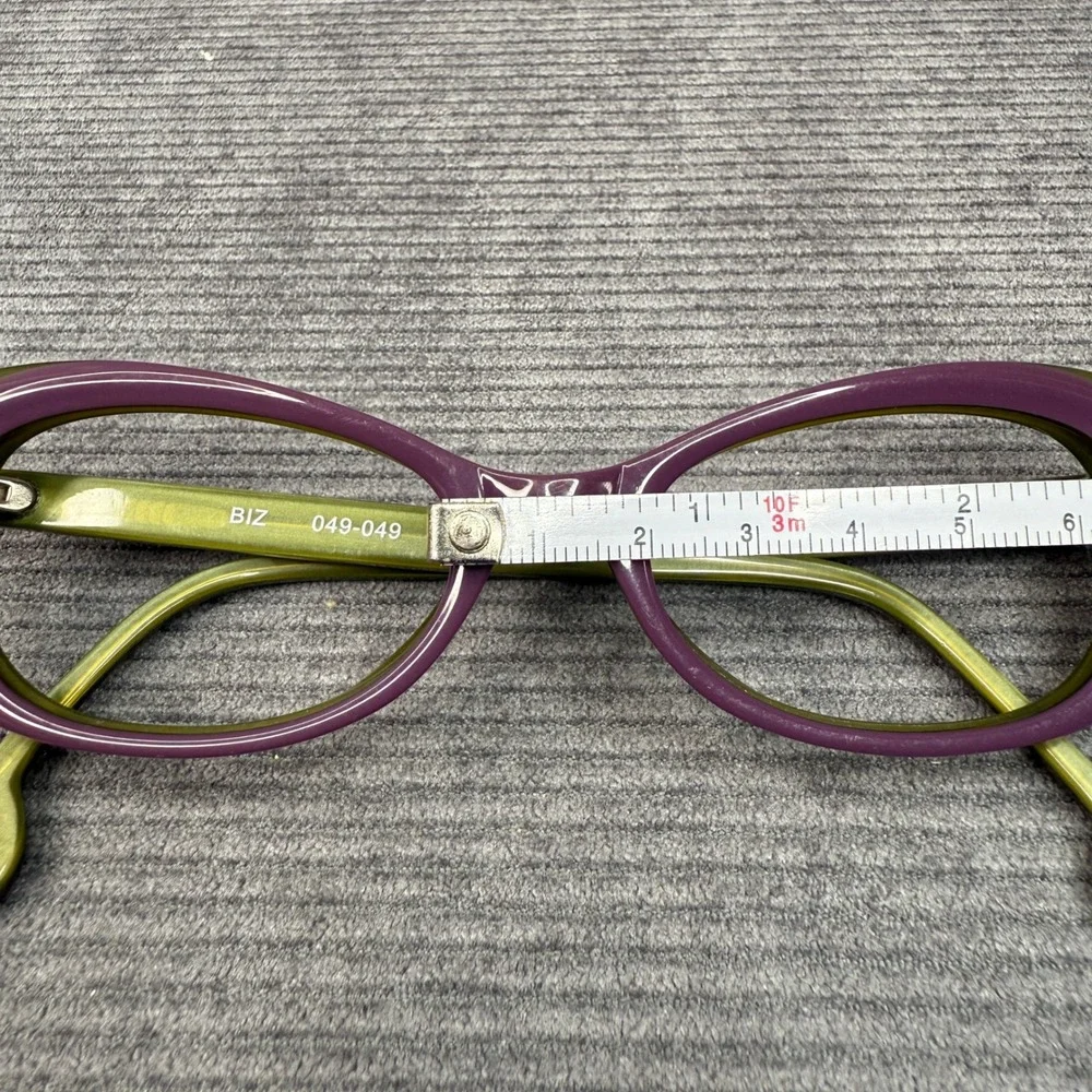 Fiction by l.a.Eyeworks Biz 049-049 Cat Eye Y2k Glasses Frames Green Purple 0907